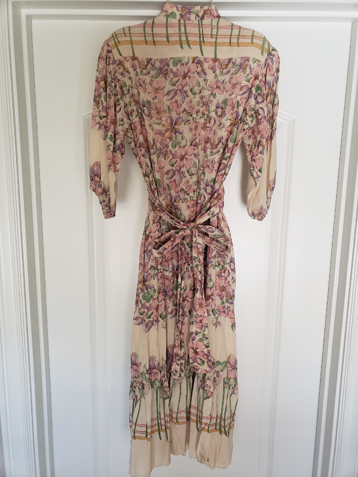 Vintage 1970s Prairie Ragtime Gunne Sax Style Boho Dress Small/Medium Tie Waist