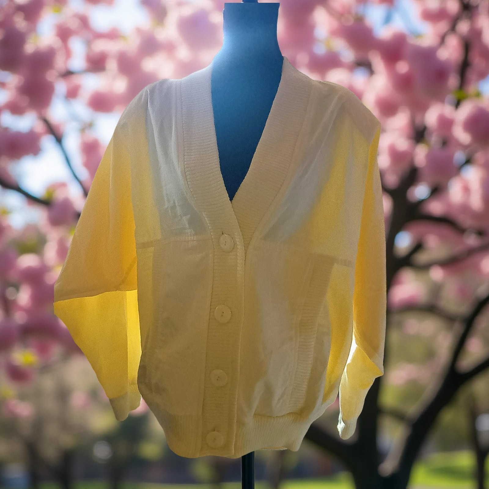 Vintage ’80s New Departure Yellow Cardigan Women’s Large