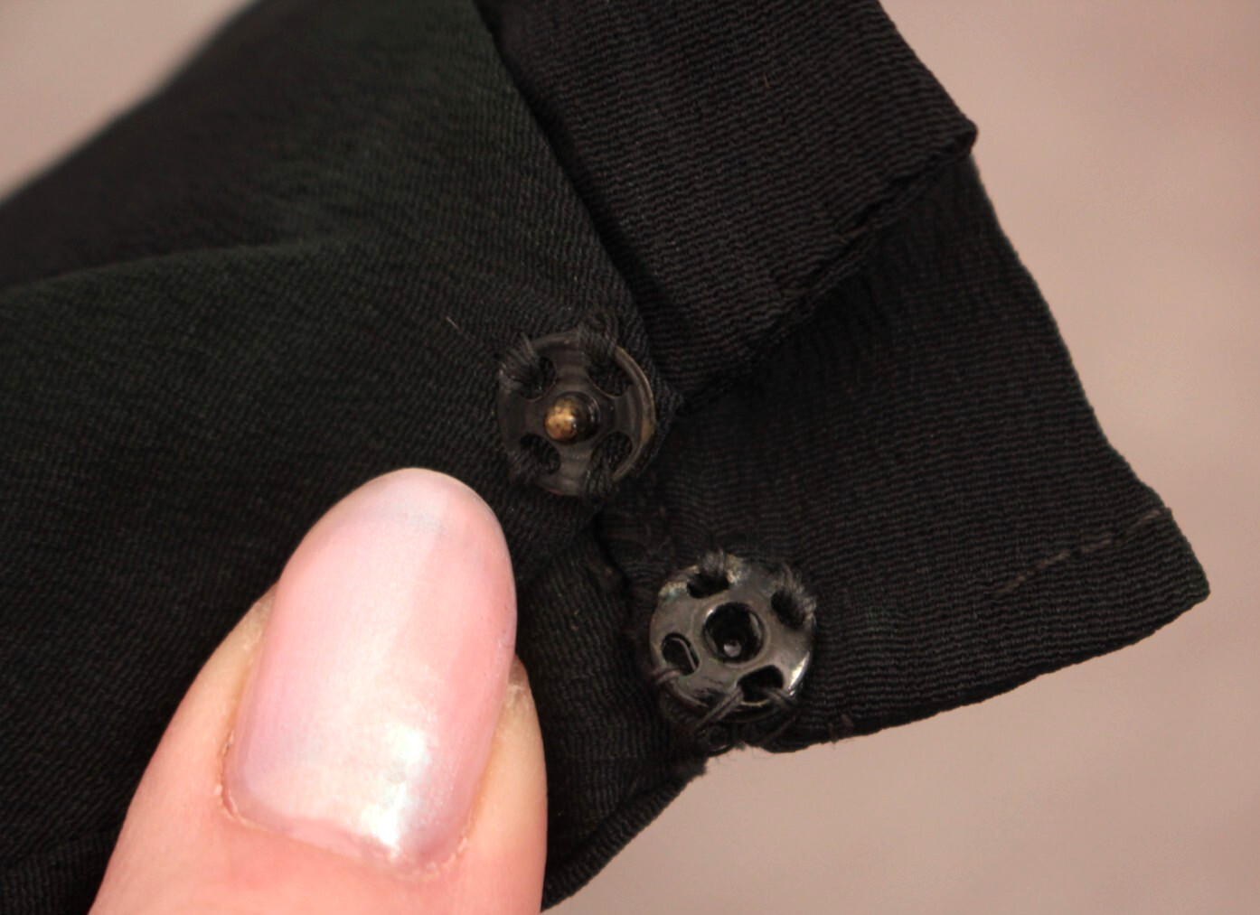 VTG Women’s 20s Black Button Front Drop Waist Dress Sz M 1920s Gown