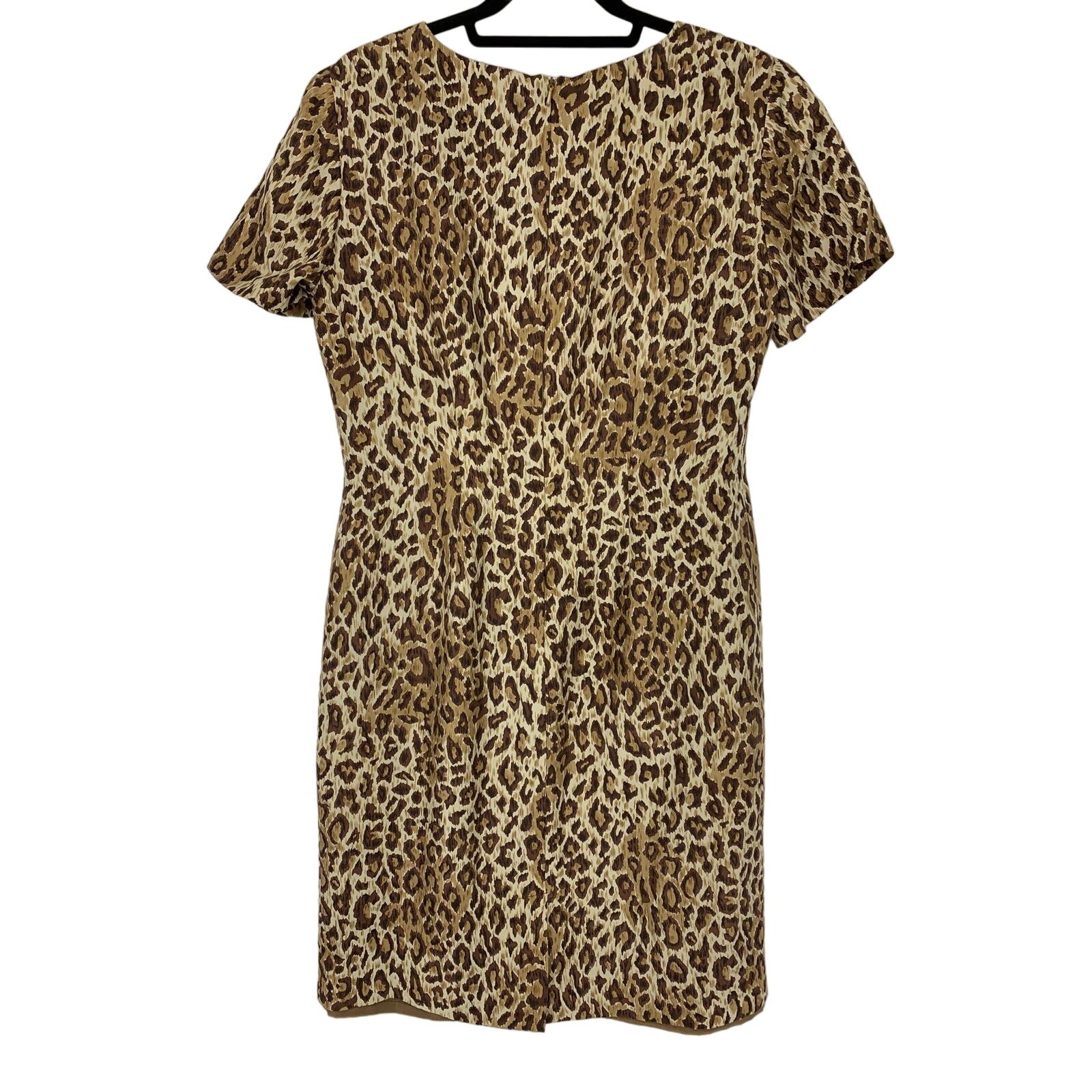 Vintage Lennie For Nina Leonard Women’s Size Medium Silk Leopard Print Dress
