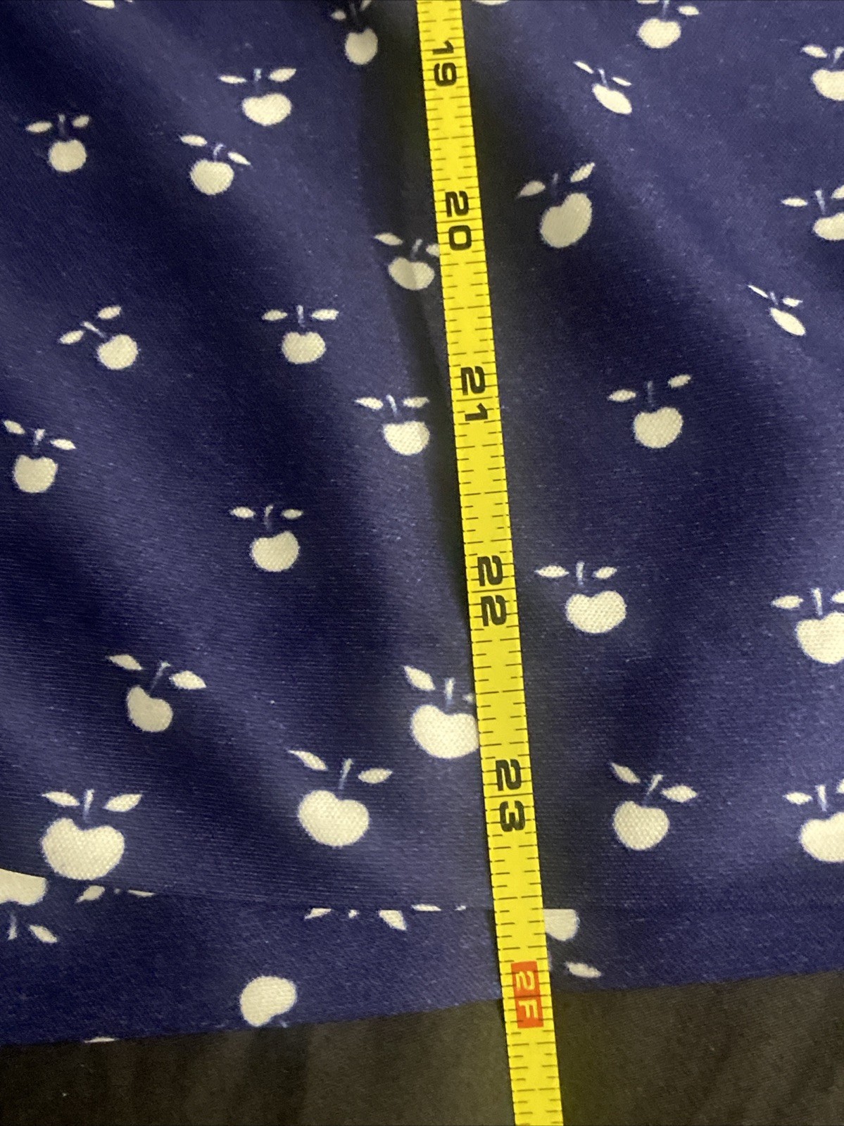 Vtg 70s Marie Shalom NY 3pc Set Apple Print Navy Top & Skirt 10 Geek Rockabilly
