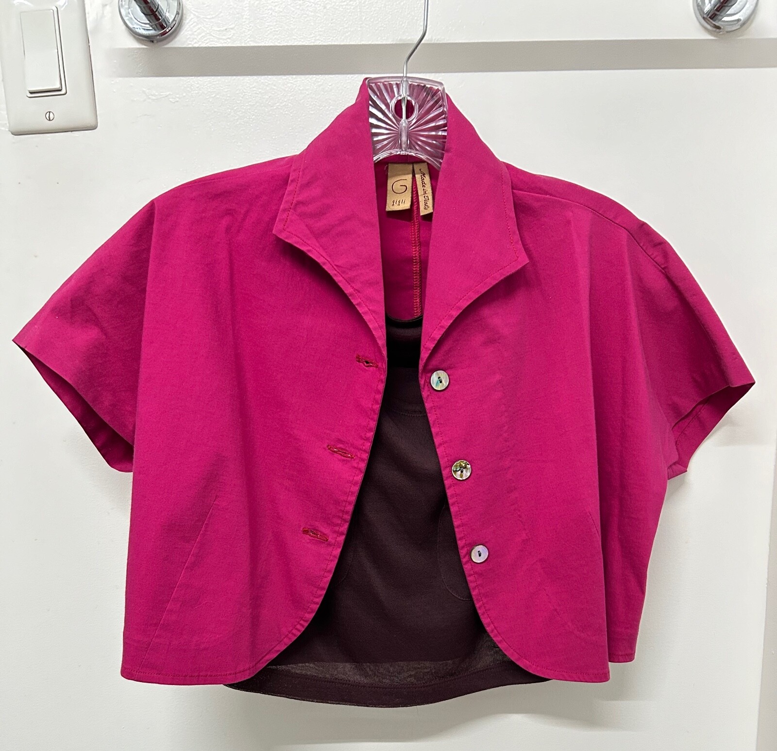 Romeo Gigli Women’s Vintage Cropped Short Sleeve Jacket/Sleeveless Blouse Size L