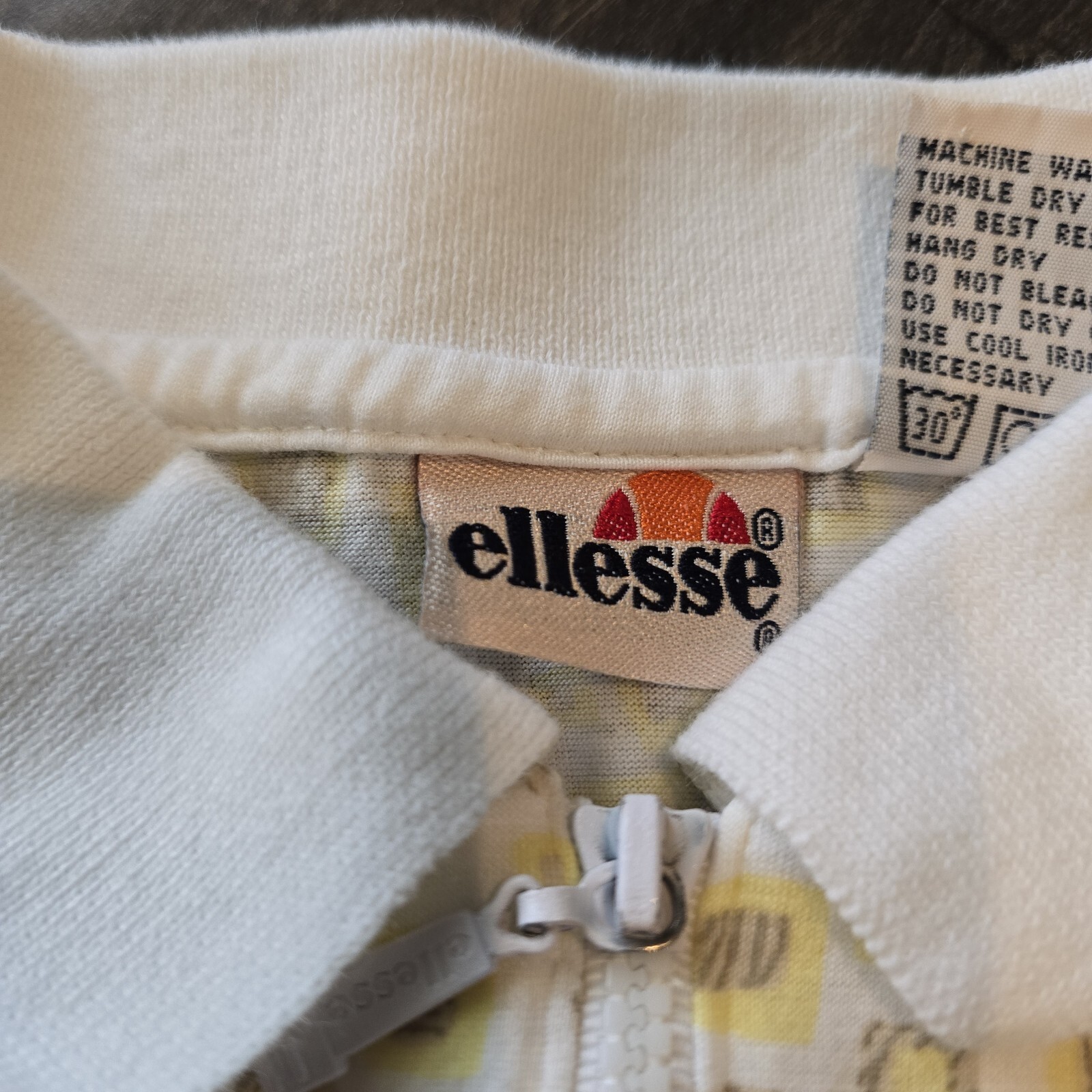 Vintage 1980 90s Ellesse Golf Polo LARGE Womens shirt Zip Yellow country club L