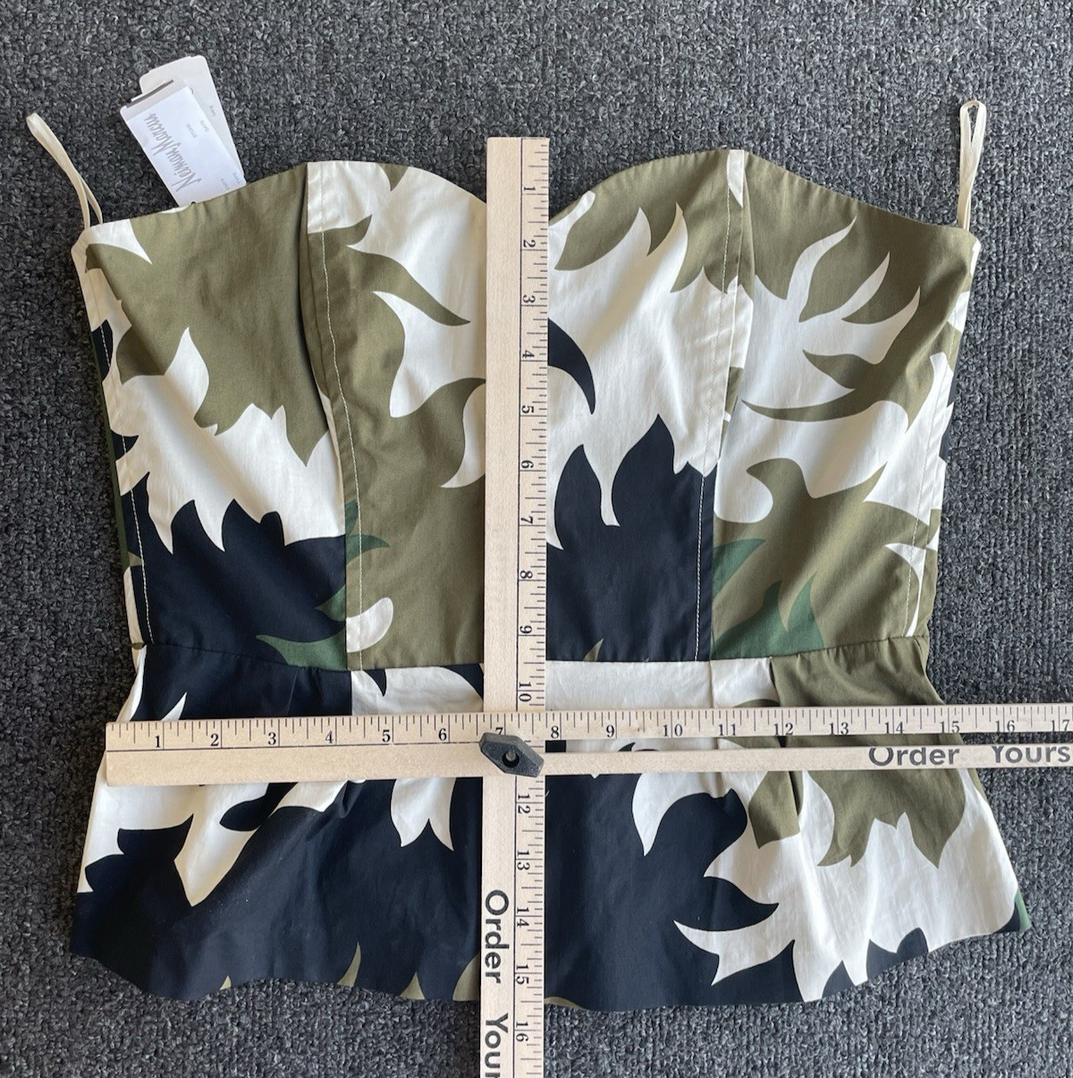 Vintage Prada Camouflage Military Corset Bustier Top Size 46 Neiman Marcus