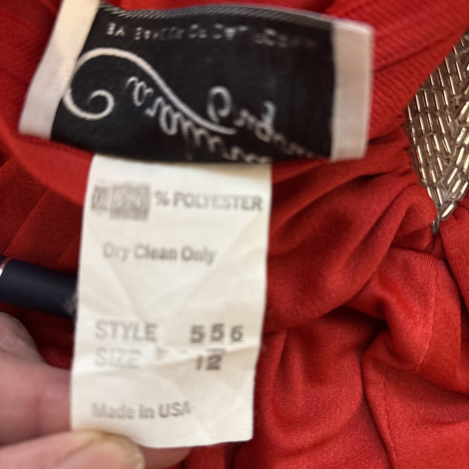 Rare Vintage Claralura Original Circa 1980’s Red Dress Size 12 Small Flaw