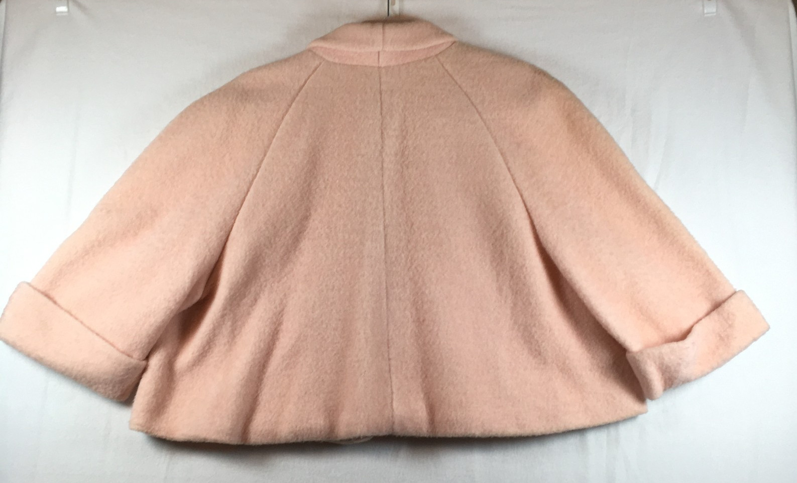 Vintage Pink Bolero Rhapsody Womens Shrug Cropped Jacket 1960s Style Cuffed