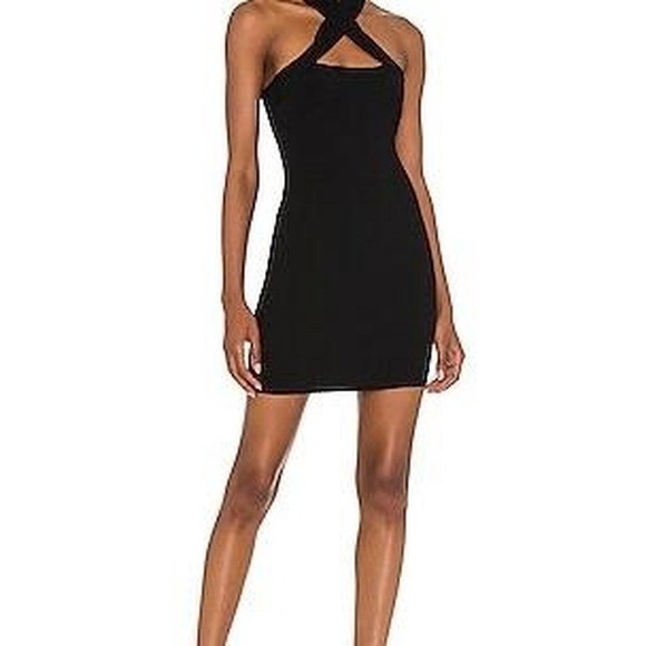 NBD Yvette Halter Dress Size Medium Black NWOT