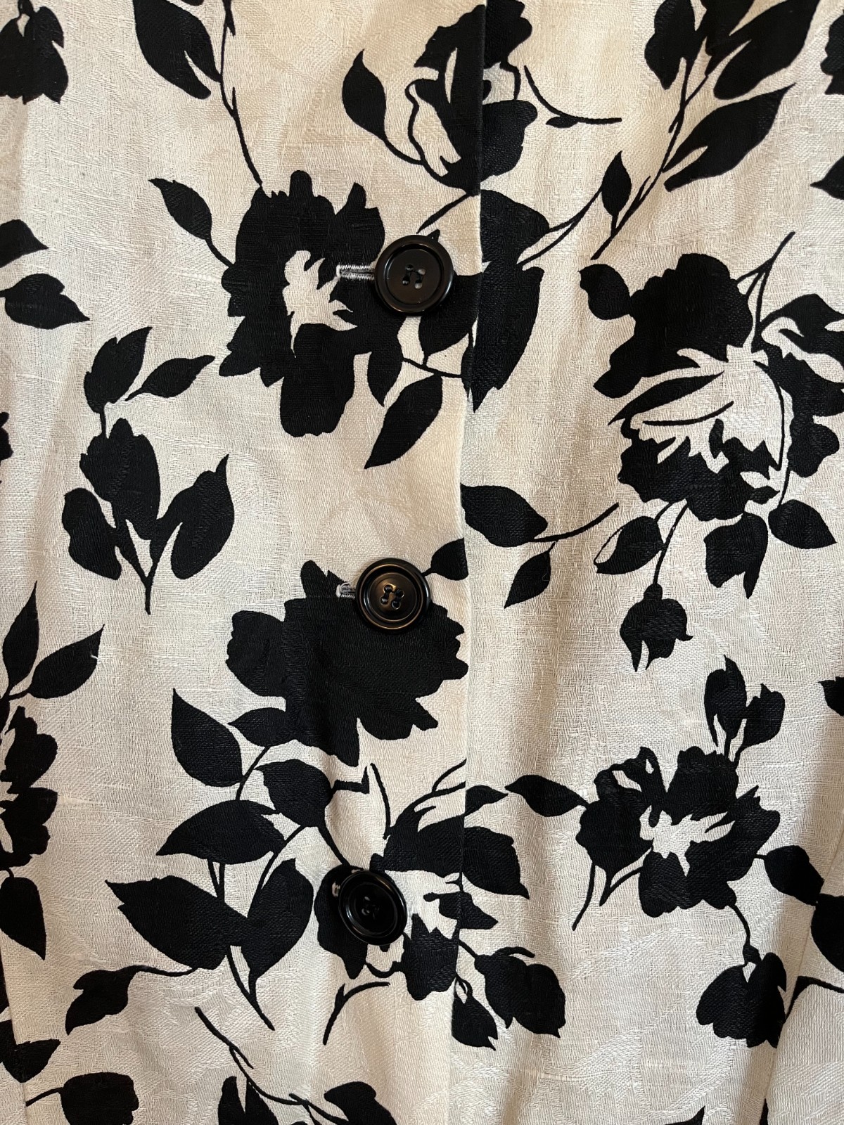 Vintage Floral Linen Dress Size 16 | International Ladies Garment Workers Union