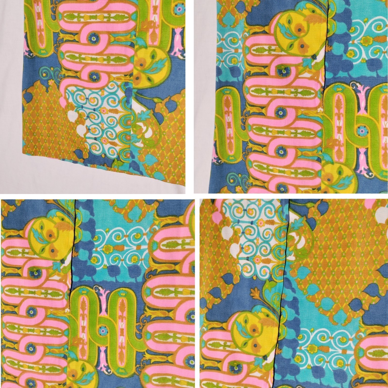 Tori Richard Hawaiian psychedelic 60s Multicolor Shift Dress Sz 12 Vtg