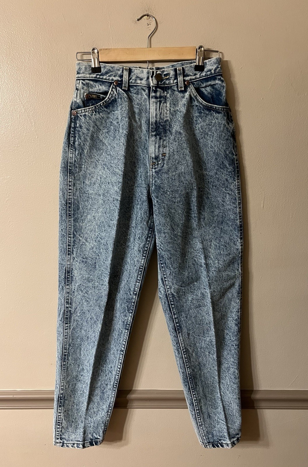 Vintage 80s Lee Frosted Riders Straight Leg Jeans Acid Wash Size 11 Dead Stock