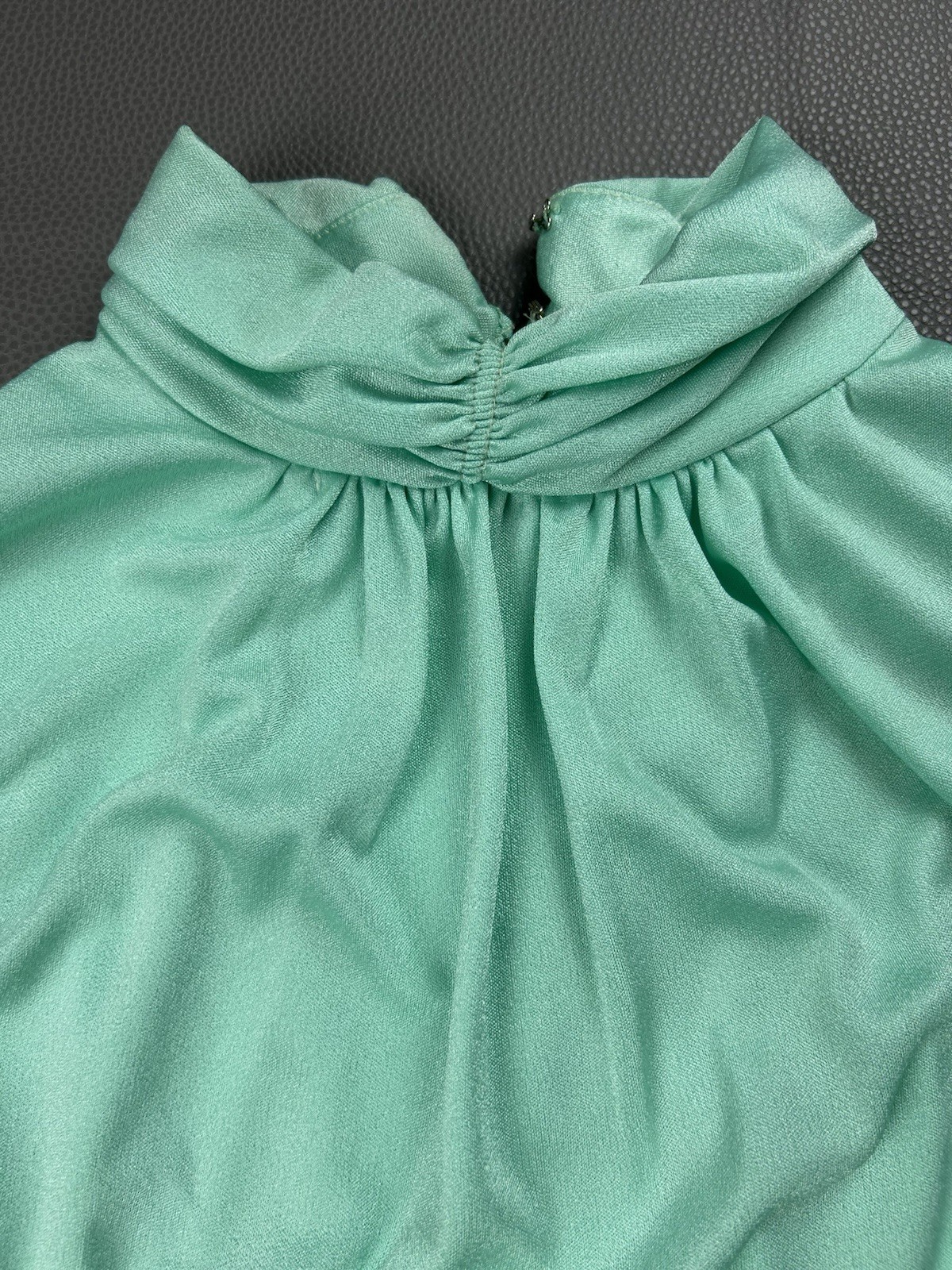 Vintage 1970s Mint Green Dolman Sleeve Maxi Dress Greek Goddess Flowy Size 12