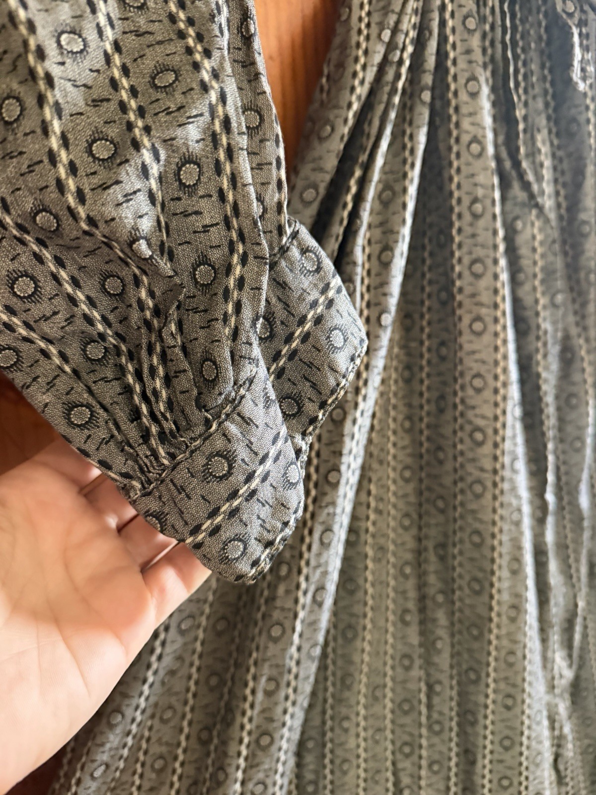 BEAUTIFUL RARE EDWARDIAN DIX’S MAKE DIX MADE GRAY CALICO DRESS W LABEL