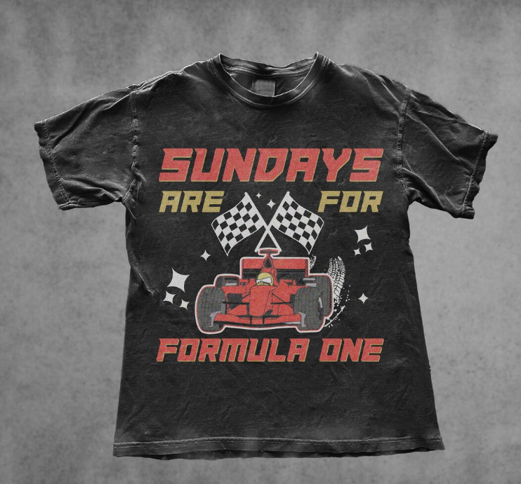 Vintage Sundays Are For F1 T-Shirt, formula 1 shirt, F1 Merch, Aesthetic F1 Gift