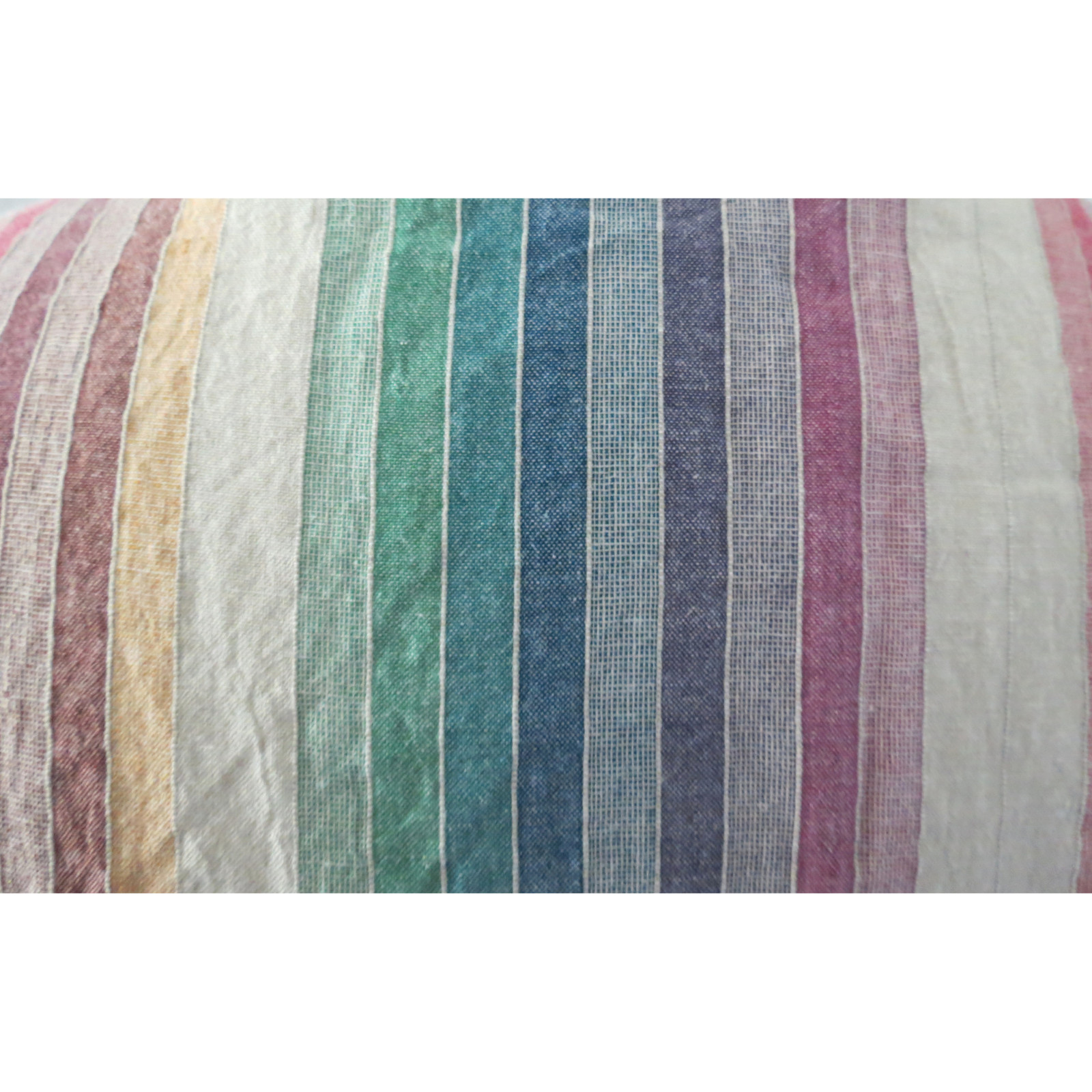 Vintage Rainbow Striped Blouse – Cotton Short Sleeve 90s Y2K Top – Large