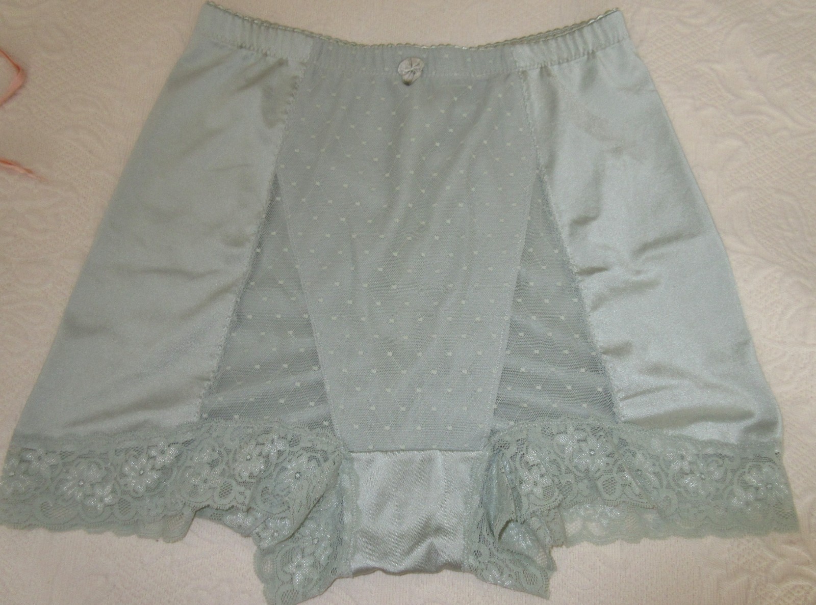RHONDA SHEAR RETRO SEXY SAGE GREEN stretch nylon PIN UP panties 8 /XL