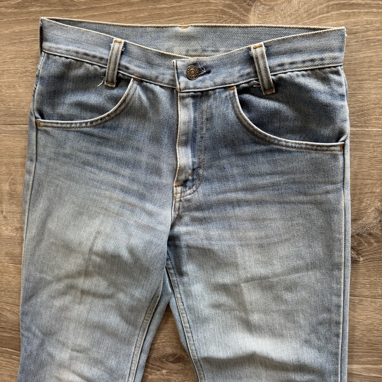 Vintage 70s Plain Pockets JC Penney Flare Bellbottom Jeans 30×31