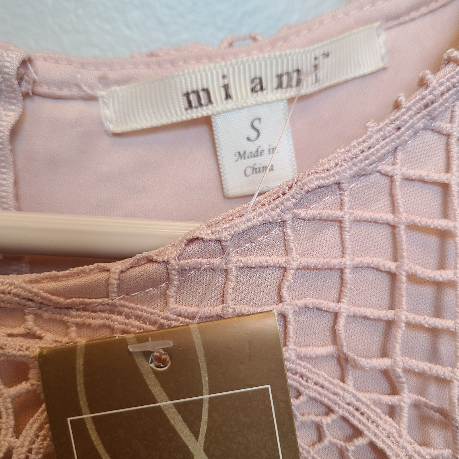 Francescas Miami Lace Overlay Fit & Flare Pink Sleeveless Zip Mini Dress Size S