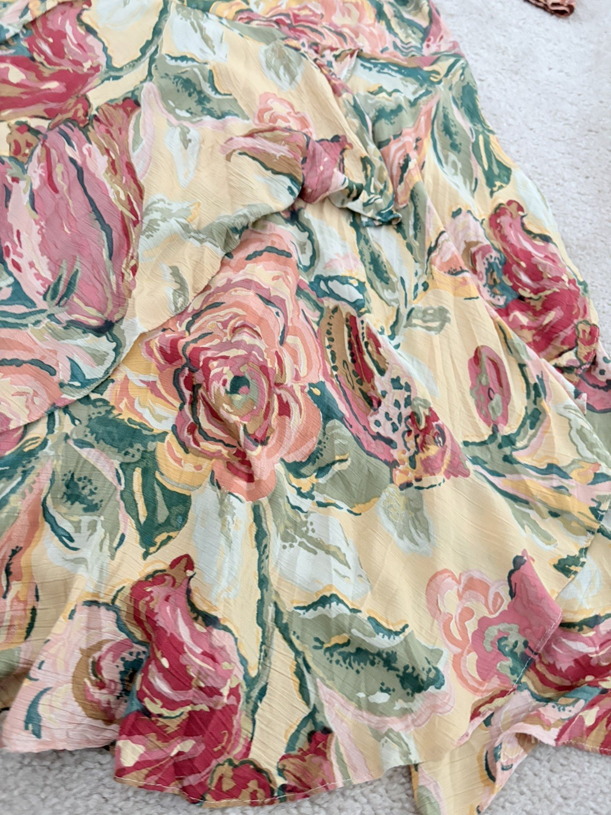 Phoebe Vintage 1980s Rayon/Nylon Floral Flowy Layered Cottage Core Dress