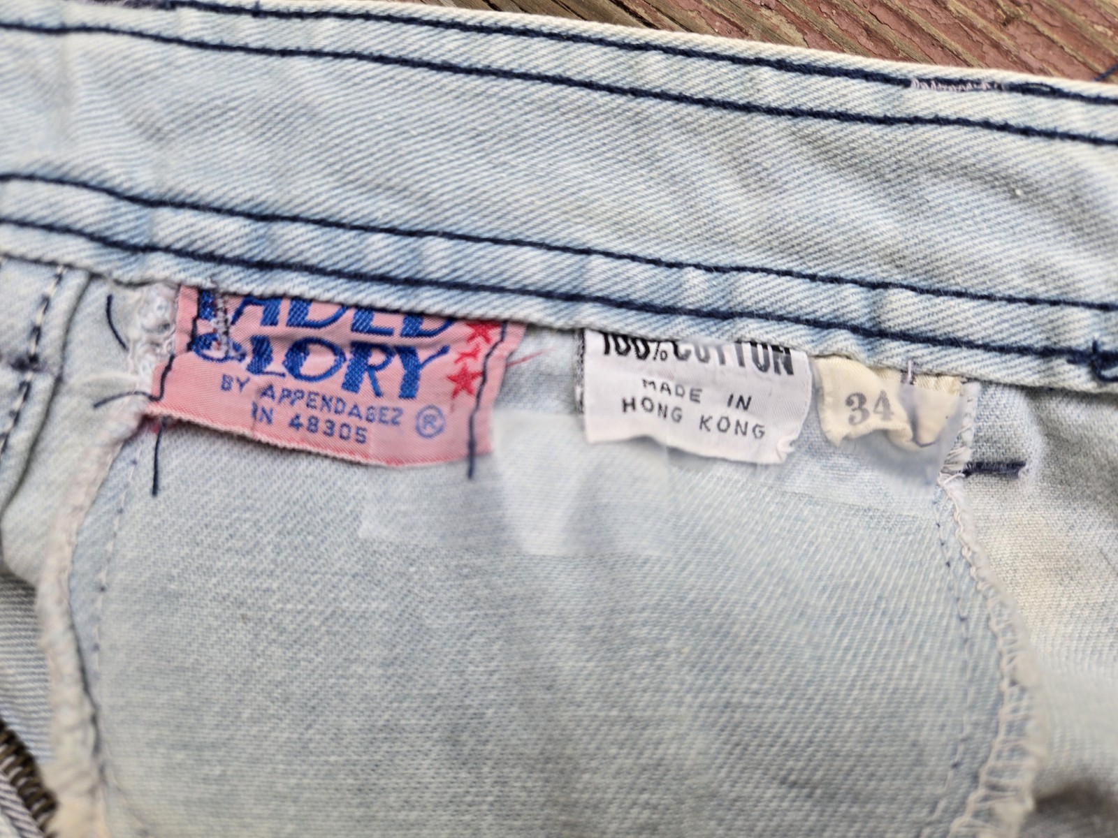 Vintage 1970s Faded Glory Bell Bottom Jeans Women’s Distressed Wildcat Denim
