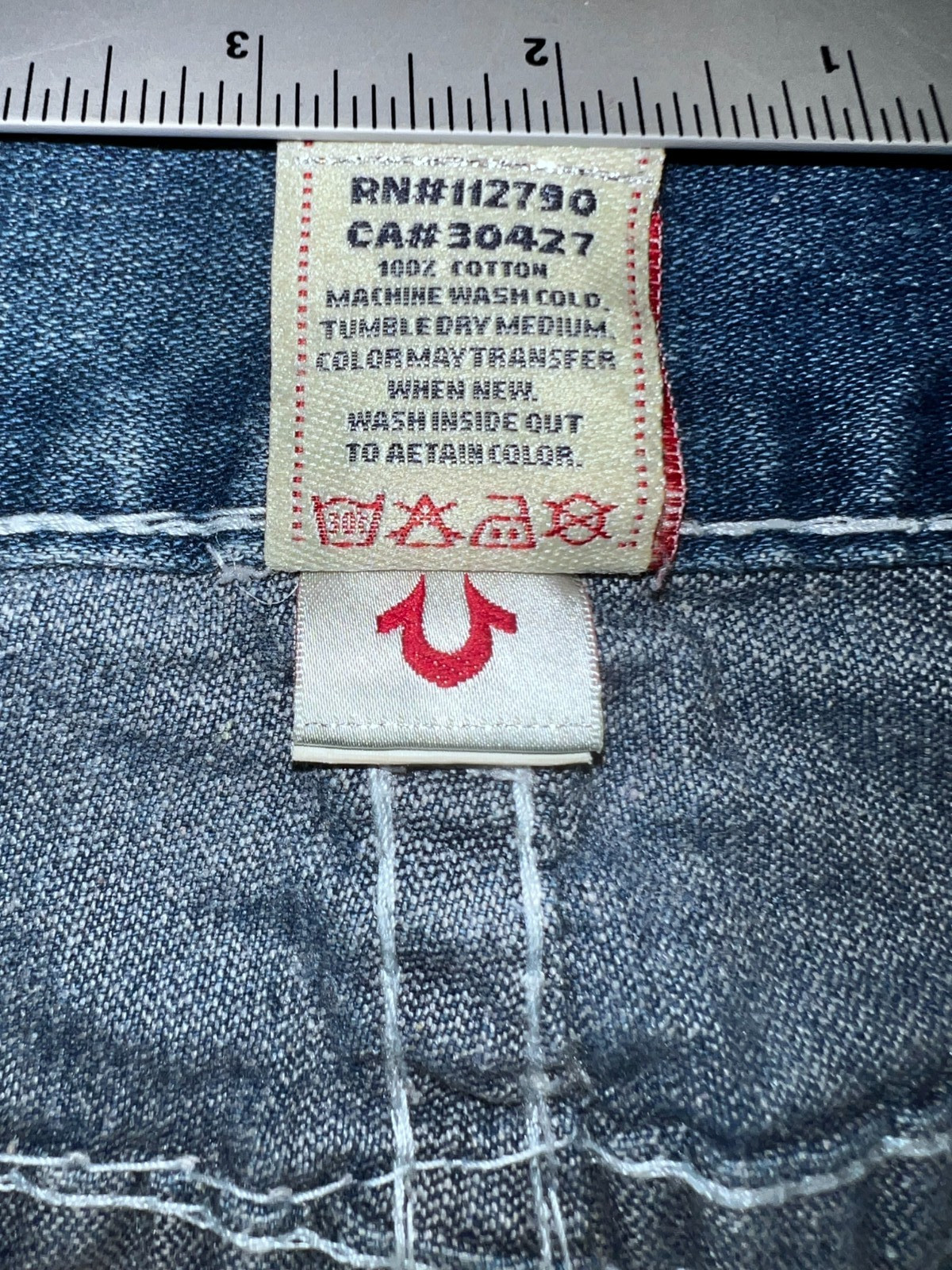True Religion Billy Super T Jeans Womens 28X30 USA Made Y2K Dark Wash