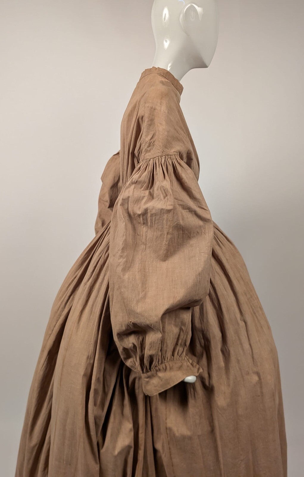 HAND SEWN 1850’S DRESS W MASSIVE BISHOP SLEEVES