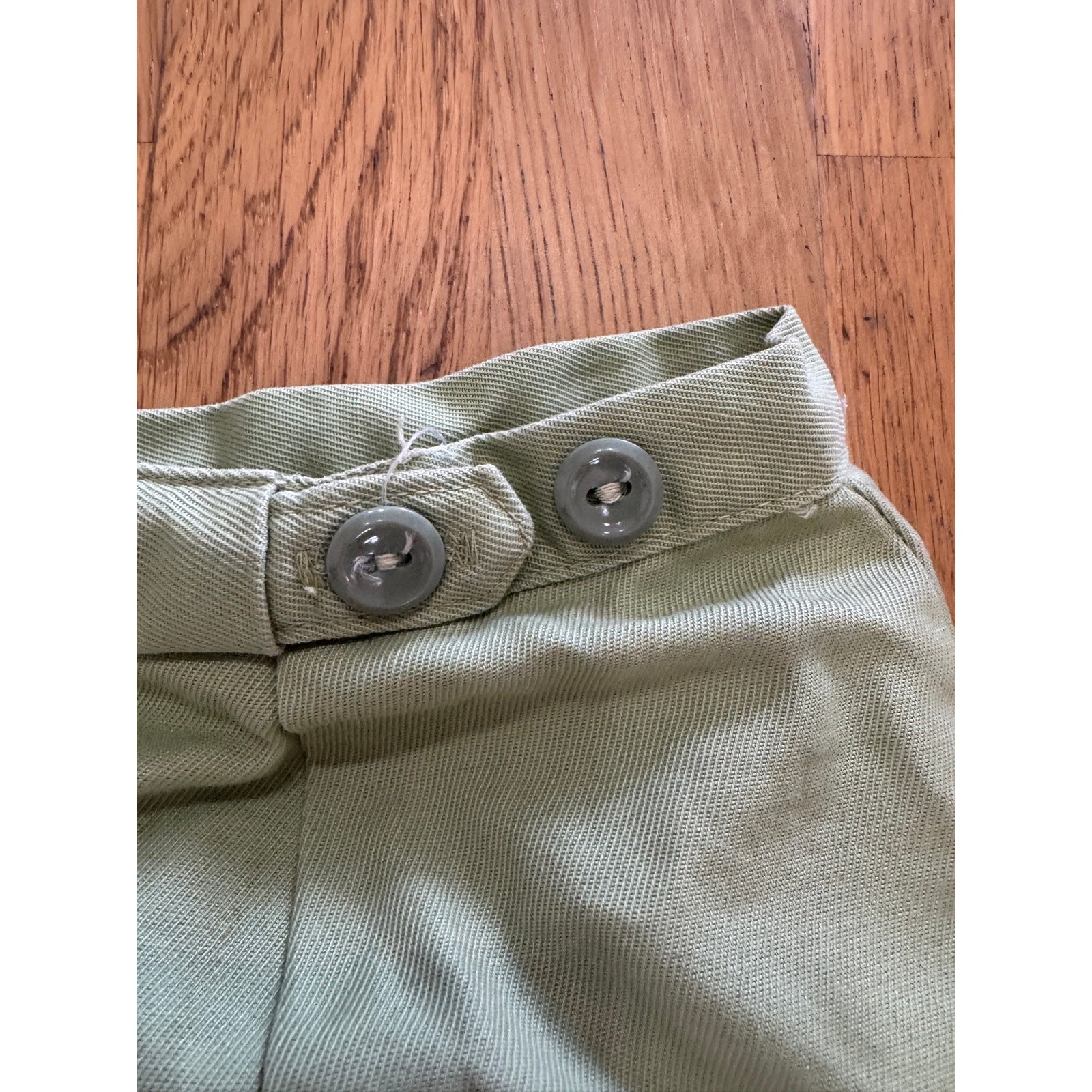 VTG 50s 60s Sage Mint Green High Waisted Cotton Twill Shorts AS IS⁠ S