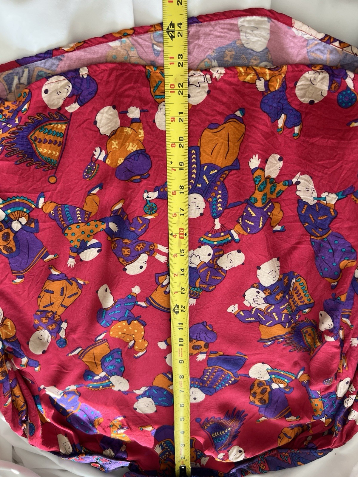 Vintage Jeanne Marc Asian Print Petite Blouse Shirt Size M, Made In USA
