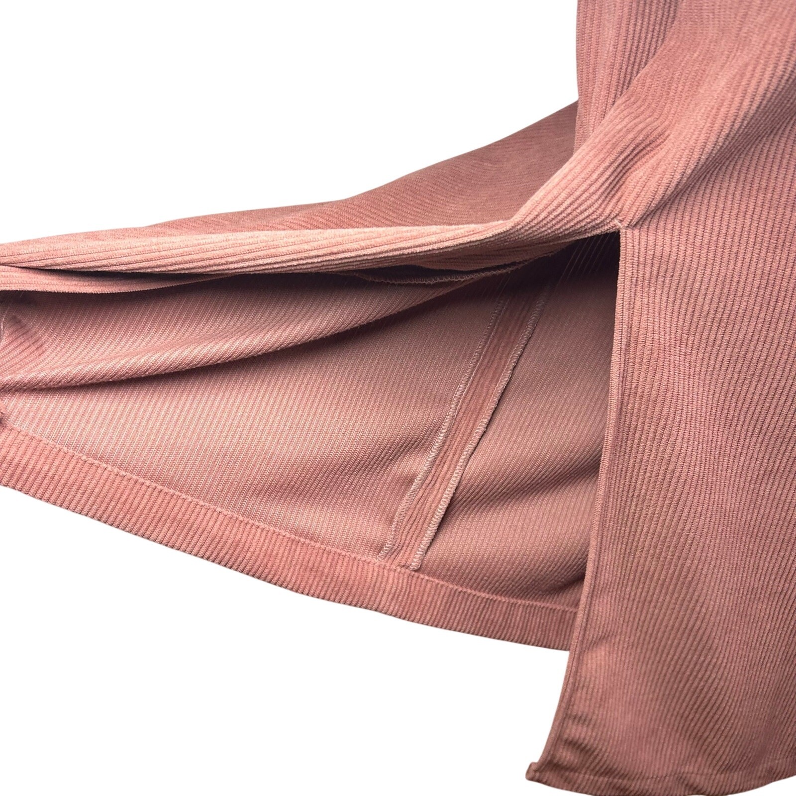 VTG 90s Mauve Thick Corduroy Midi Skirt M Grunge Minimalist Casual Cottage Boho