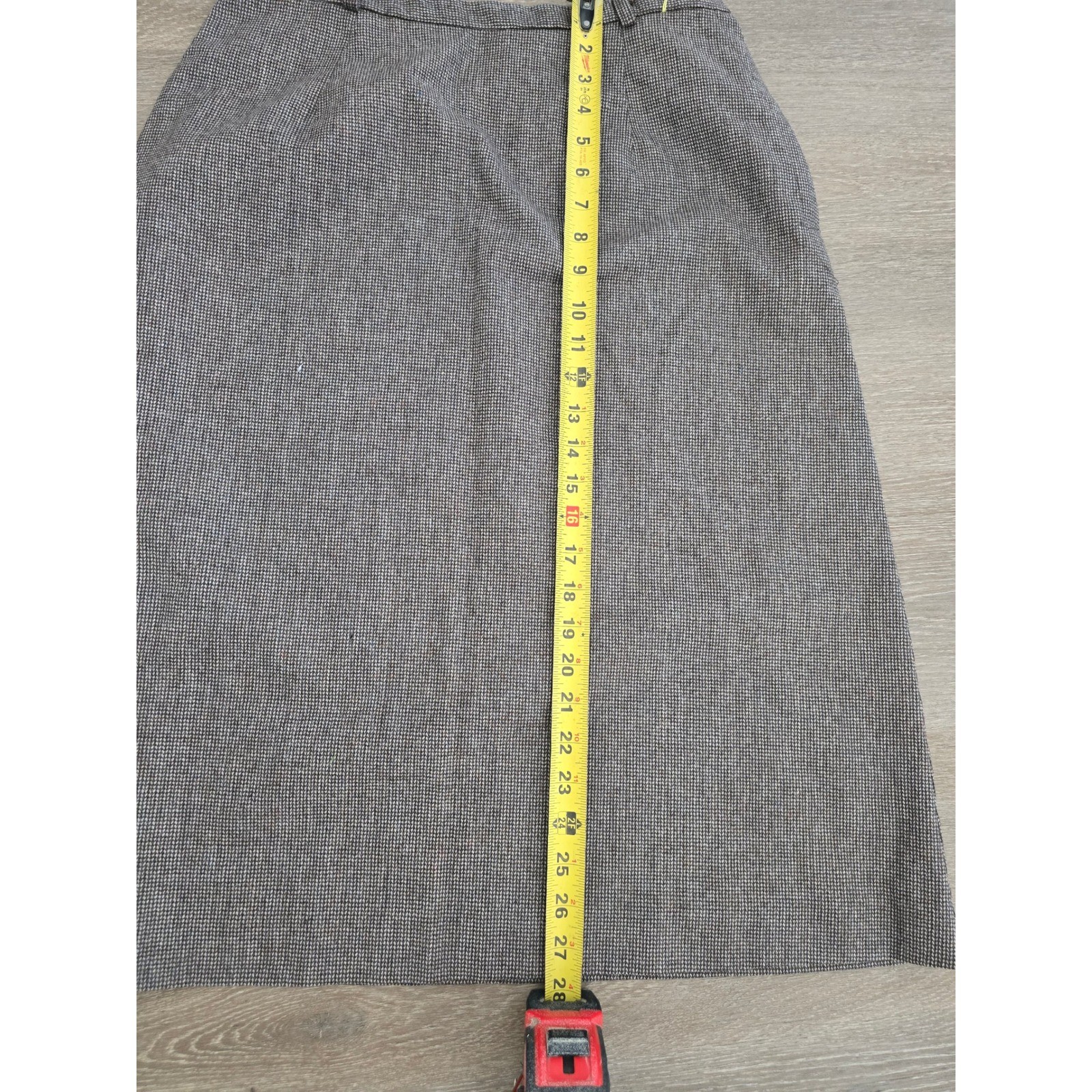 Vintage Century of Boston Wool Blend Houndstooth A-Line Skirt Brown Size 14 NWT