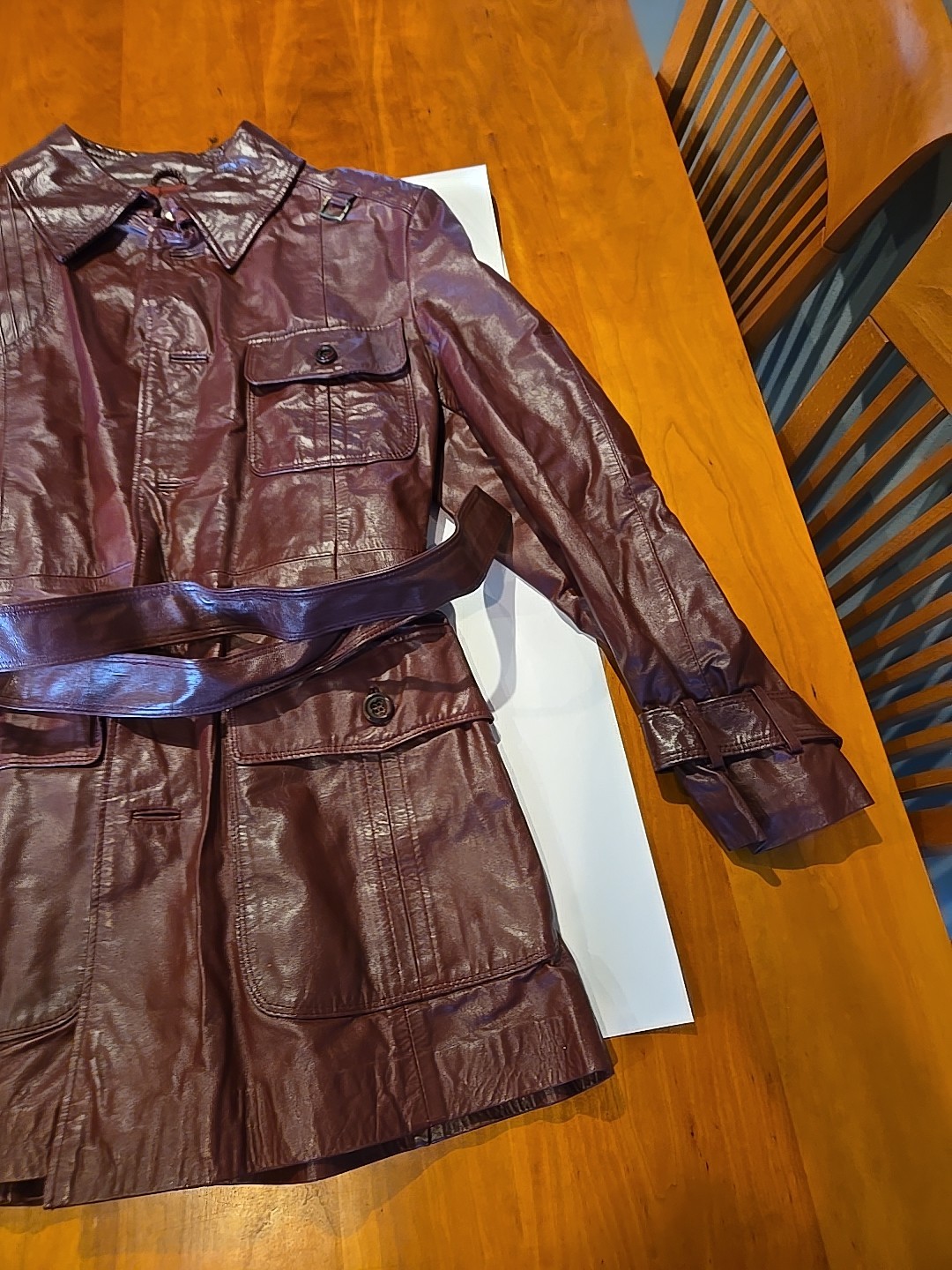 Vintage Etienne Aigner Burgundy Jacket Size 42