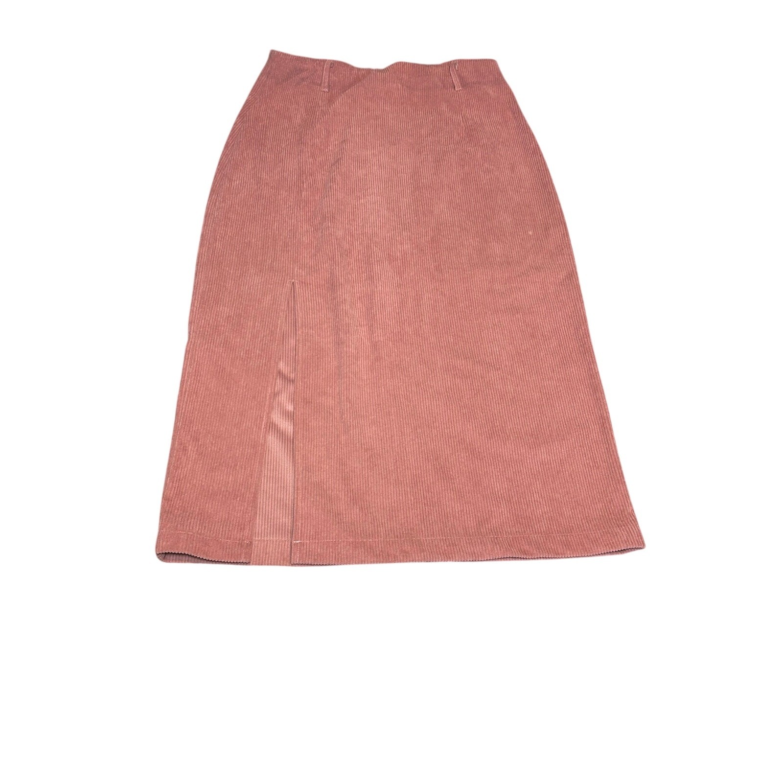 VTG 90s Mauve Thick Corduroy Midi Skirt M Grunge Minimalist Casual Cottage Boho