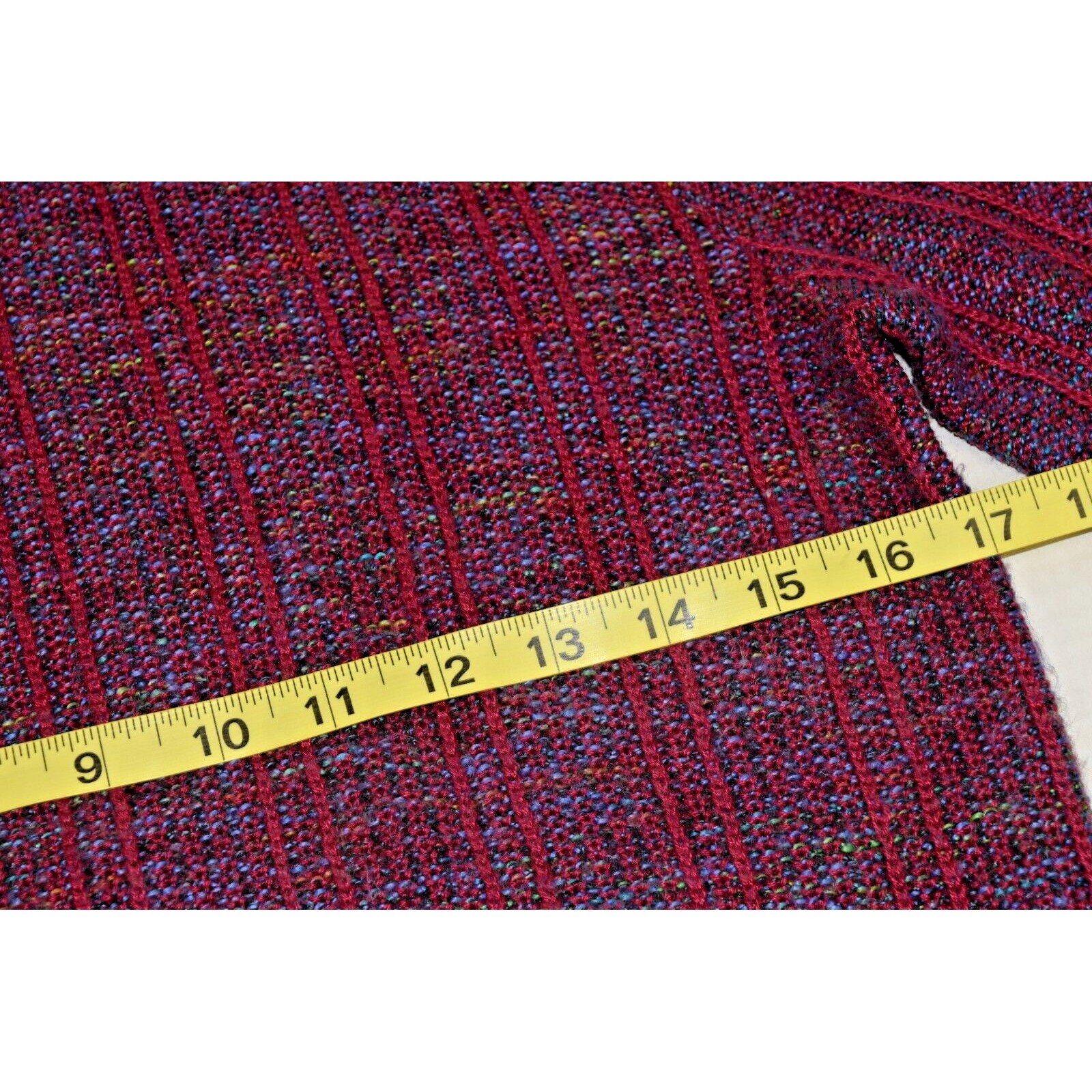 Vintage Sweater Devon Size S 80s Fuschia Blue Interwoven Knit Made USA