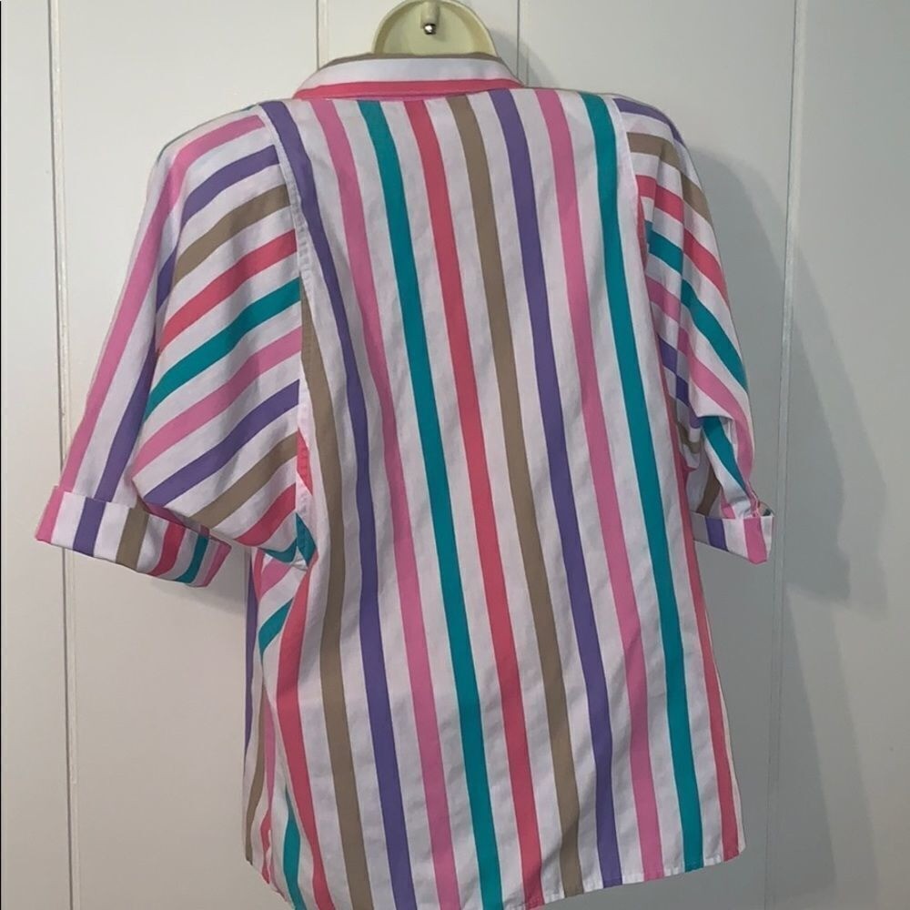 Totally 80s Vtg Cabrais striped multi color top