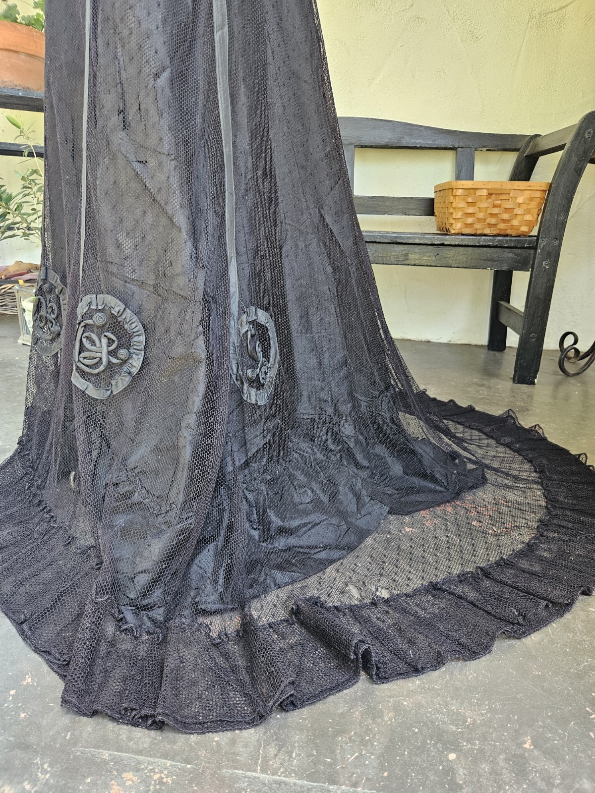 Haunted Antique 1800s Victorian Mourning Dress 2 Piece Black 19th Century Size M