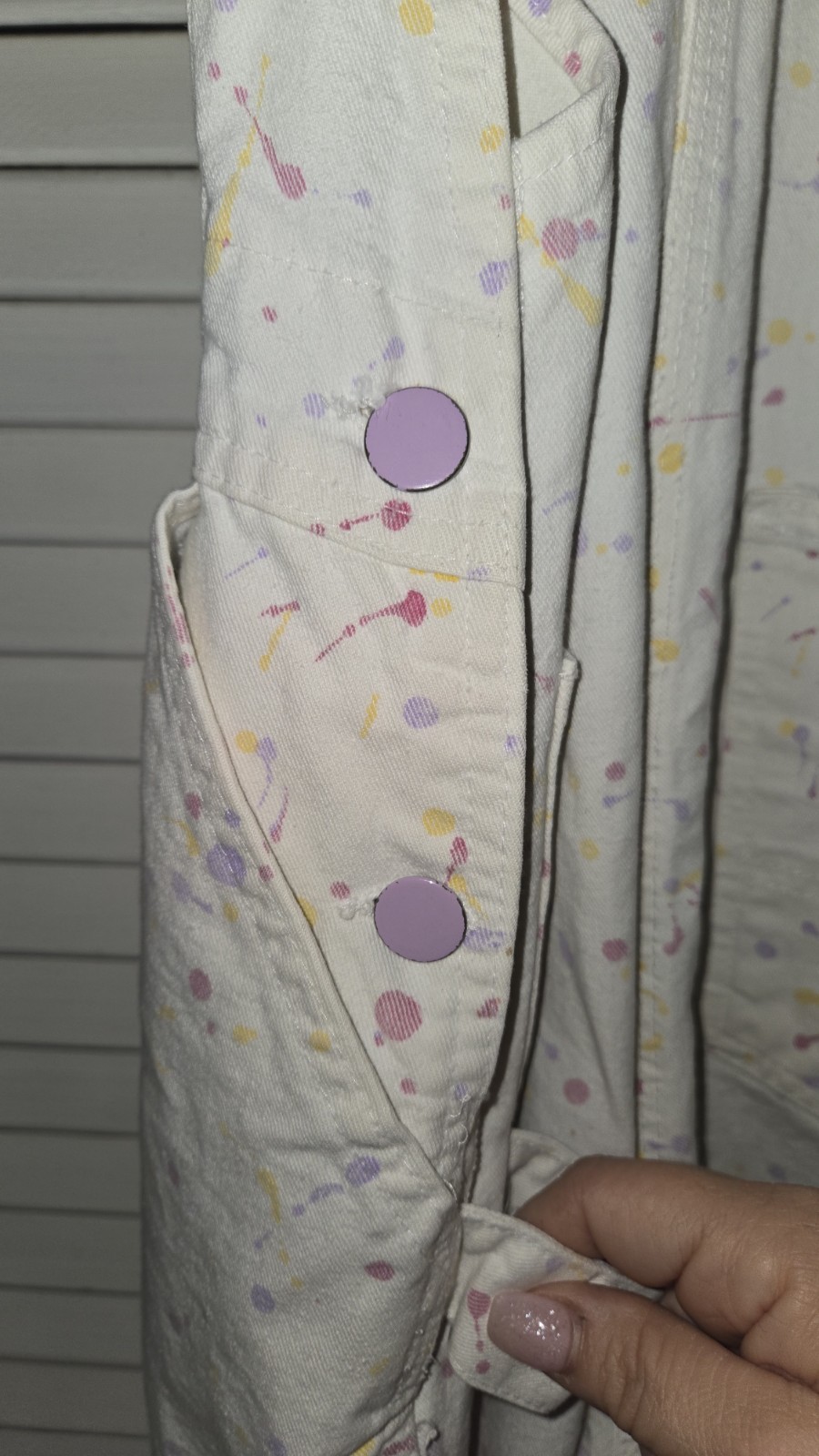 Vtg 90’sHallmark E.Bunny & Co Paint Splatter Cotton Overall Size L Rare Find
