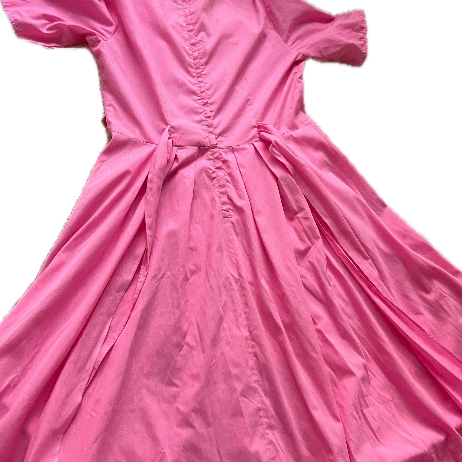 Vintage 70s Pink Prairie Western Maxi Dress Ruffle Square Barbiecore Neck Sz L