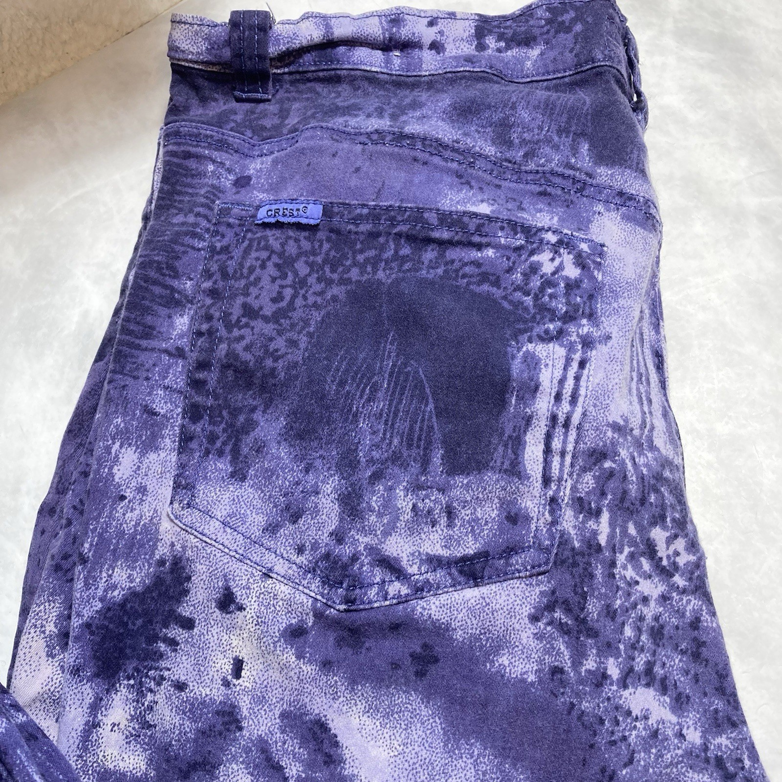 VTG Purple Crest Denim Jacket Jeans Set 90s Stretch Sz 2X -20 Acid Wash Urban