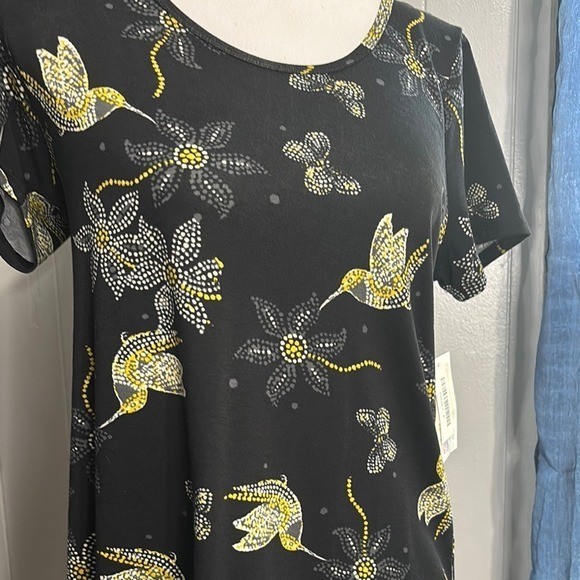Floral Black and Yellow Women’s Top