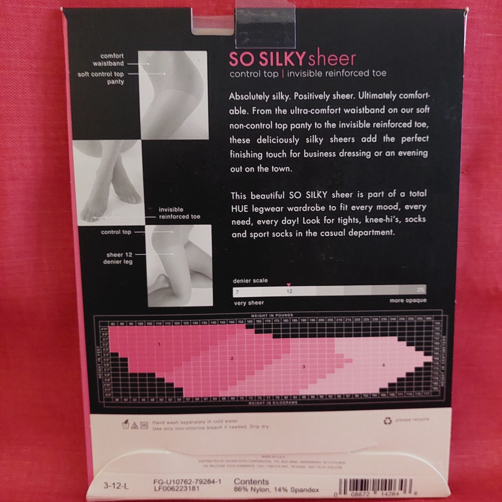 Vintage Pantyhose HUE So Silky Sheer Invisible Reinforced Natural Size 1 BONT1