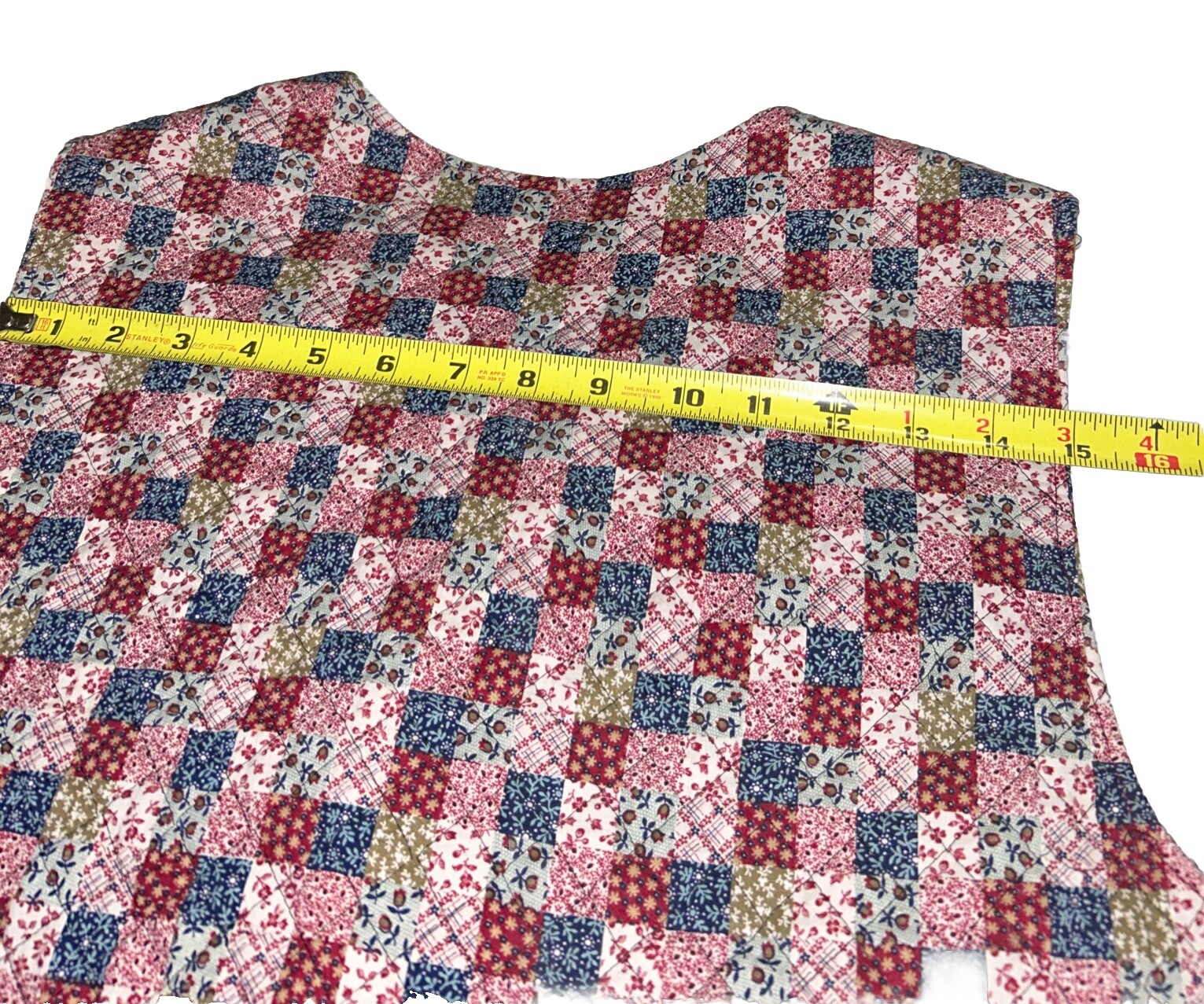 Vintage Handmade Patchwork Quilted Vest. Not Sure On Size See Measurements