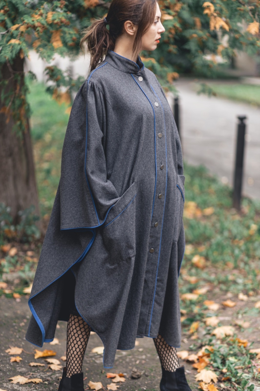Vintage West Germany Wool Cape Coat | Avant-Garde Oversized Cloak | Minimalism