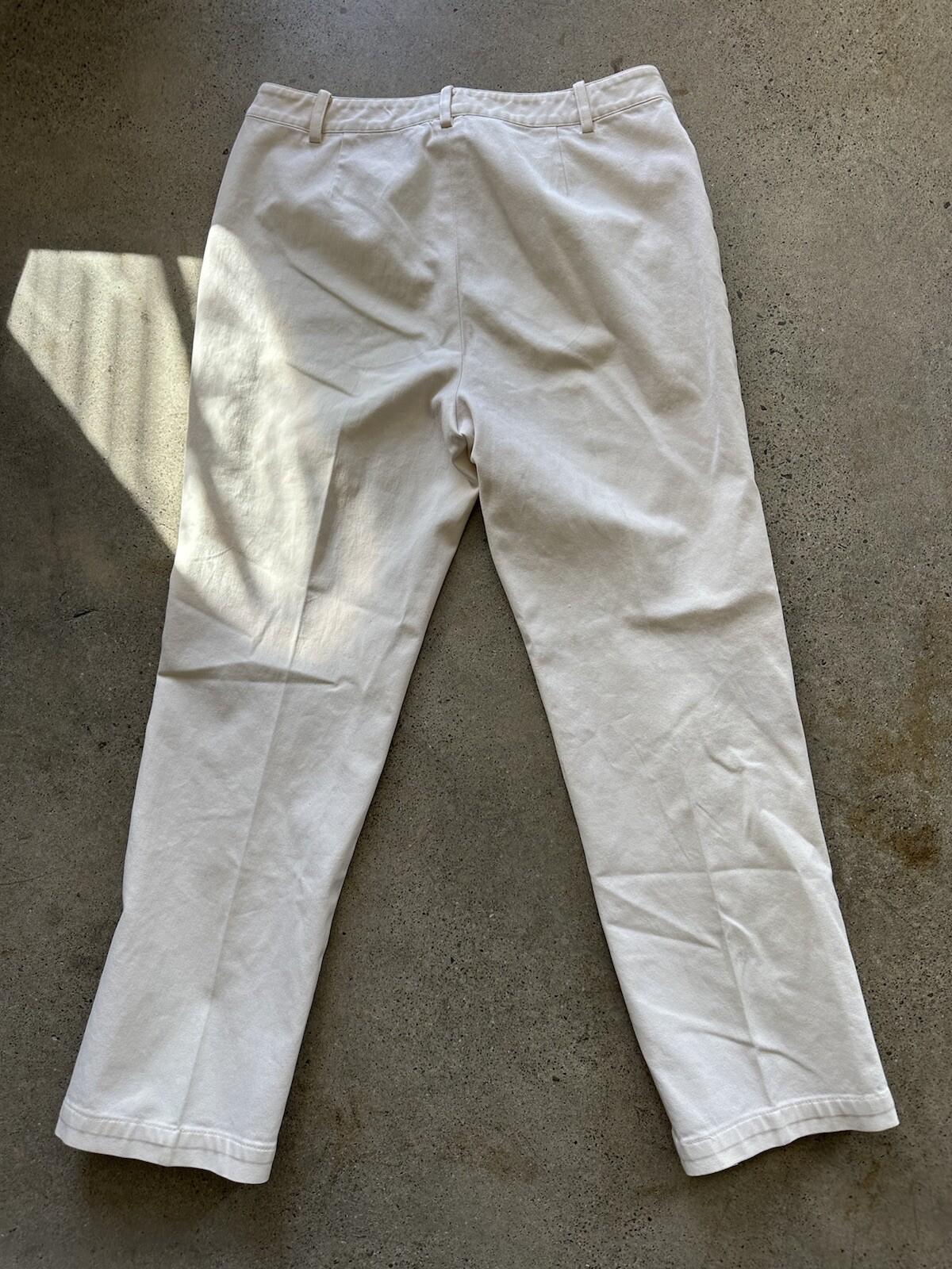 Vintage Polo Ralph Lauren White Cotton & Elastane Pleated Back Pants Sz 10