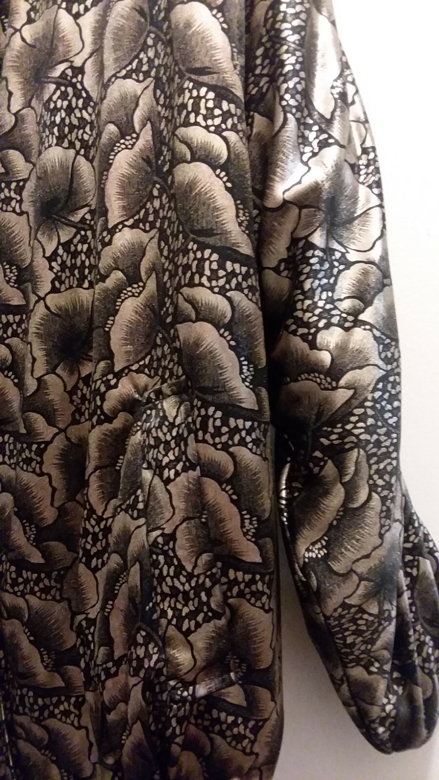 Vintage Nicole J Farah SOFT Packable Gold Metallic Floral Jacket J-Farah XL
