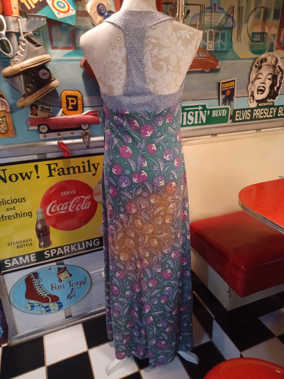 Vintage Mid-century 1970s Two-piece Maxi Dress With Jacket **FLAWS** MCM Mod