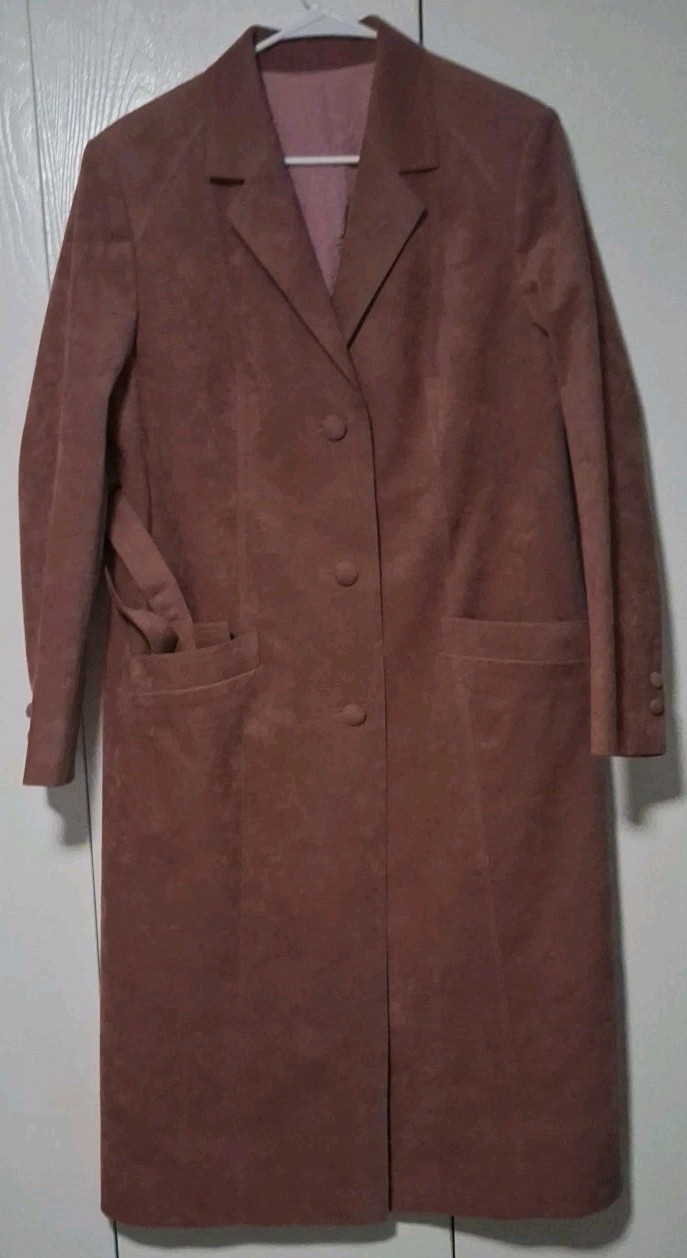 VTG Princeton Custom Tailors Hong Kong Suede Coat Pink Mauve Estimated Size 8-10