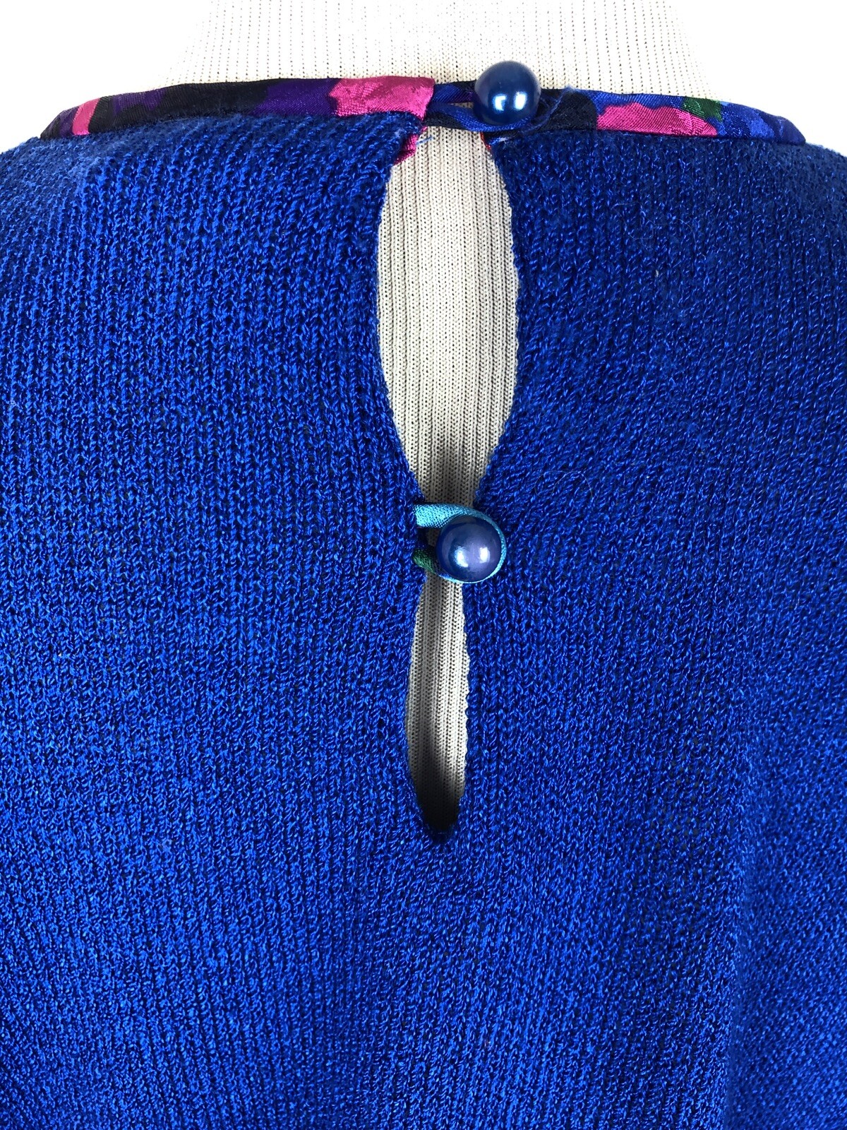 VTG 1980s Sweater Sz 8 Medium Anthony Sicari Bold Colors Flowers Dolman Slv USA