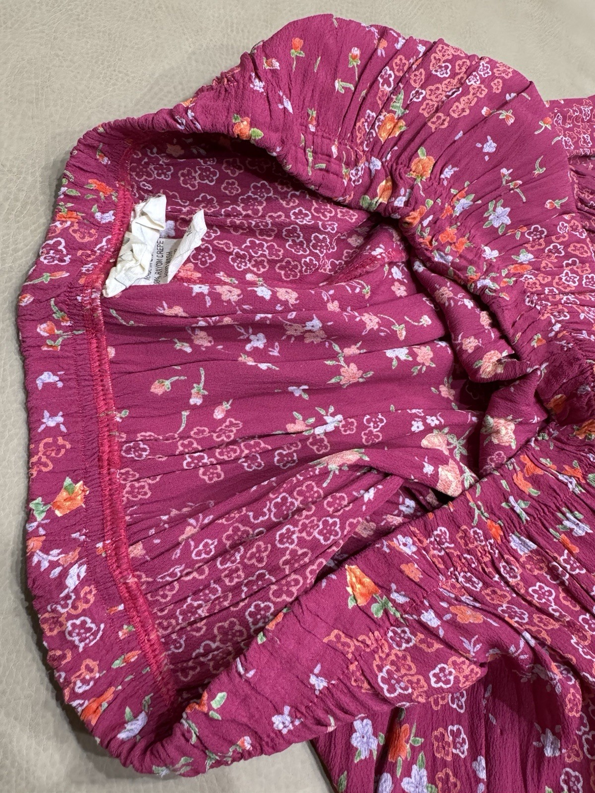 Vtg MyBoyfriendsBack Santa Monica,CA, Floral Skirt.patch Work Pink Ruffles SzM
