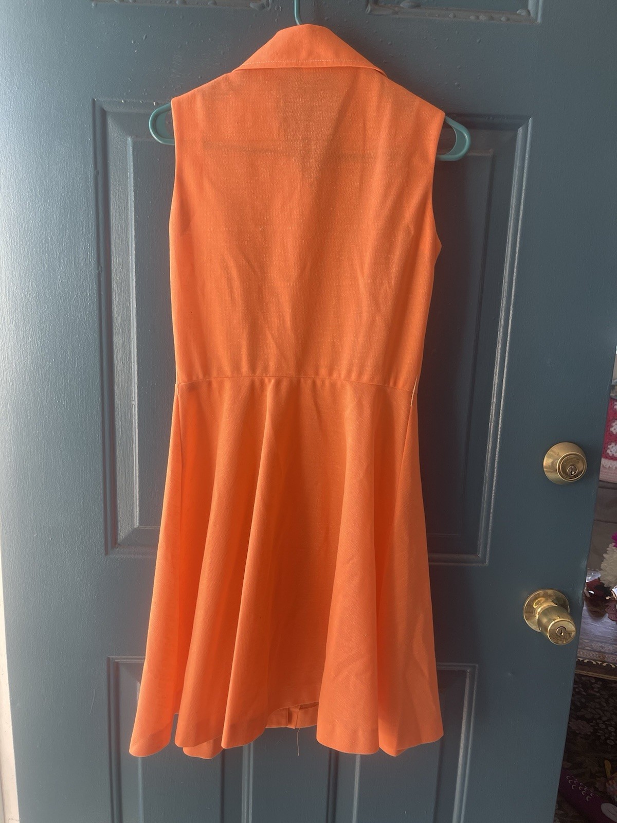 Vintage 70s Haypence Women’s Retro Orange Funky Polka Dot Collar Dress Small