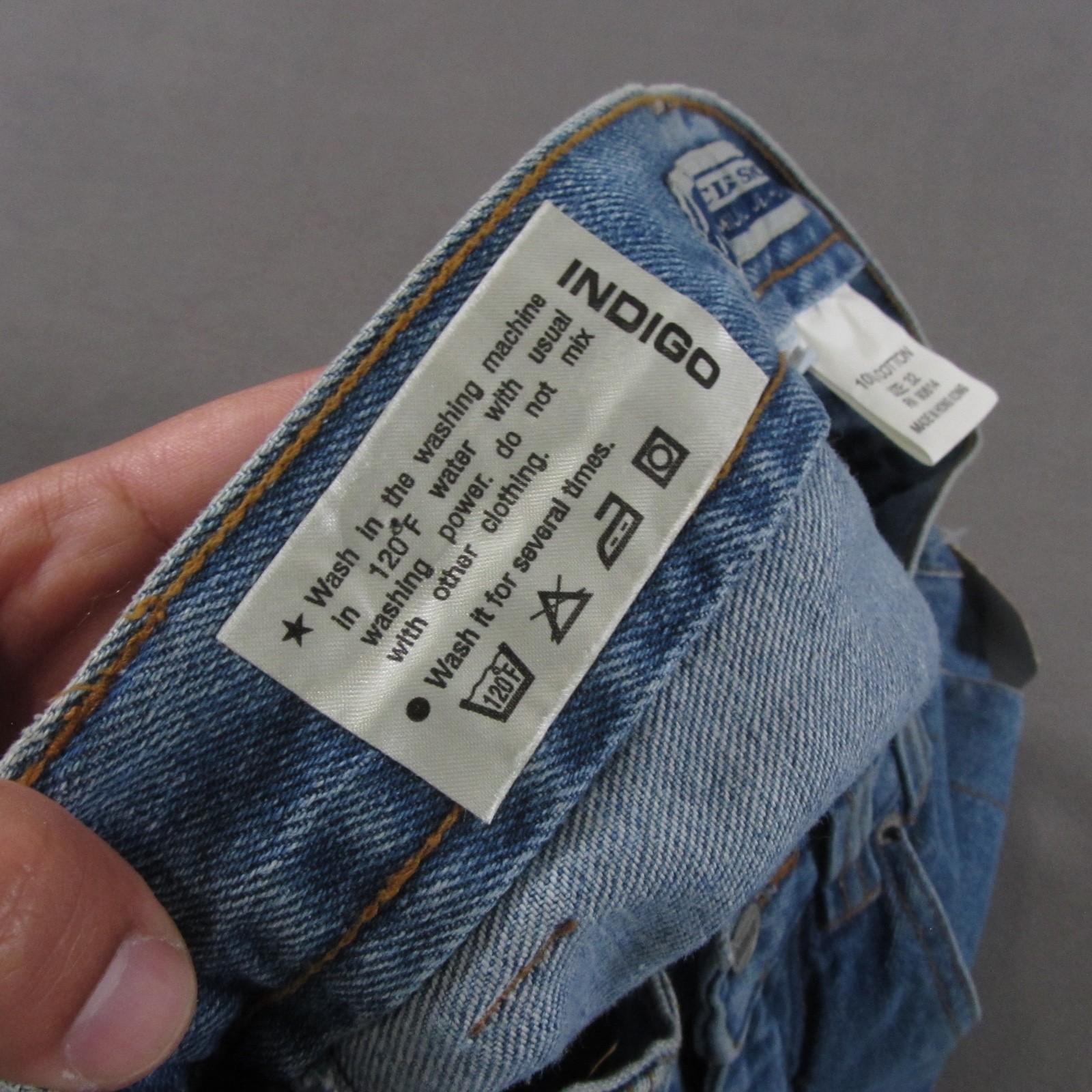 Vintage Corniche Denim Shorts Womens 32 Cargo Blue High Waist Deadstock