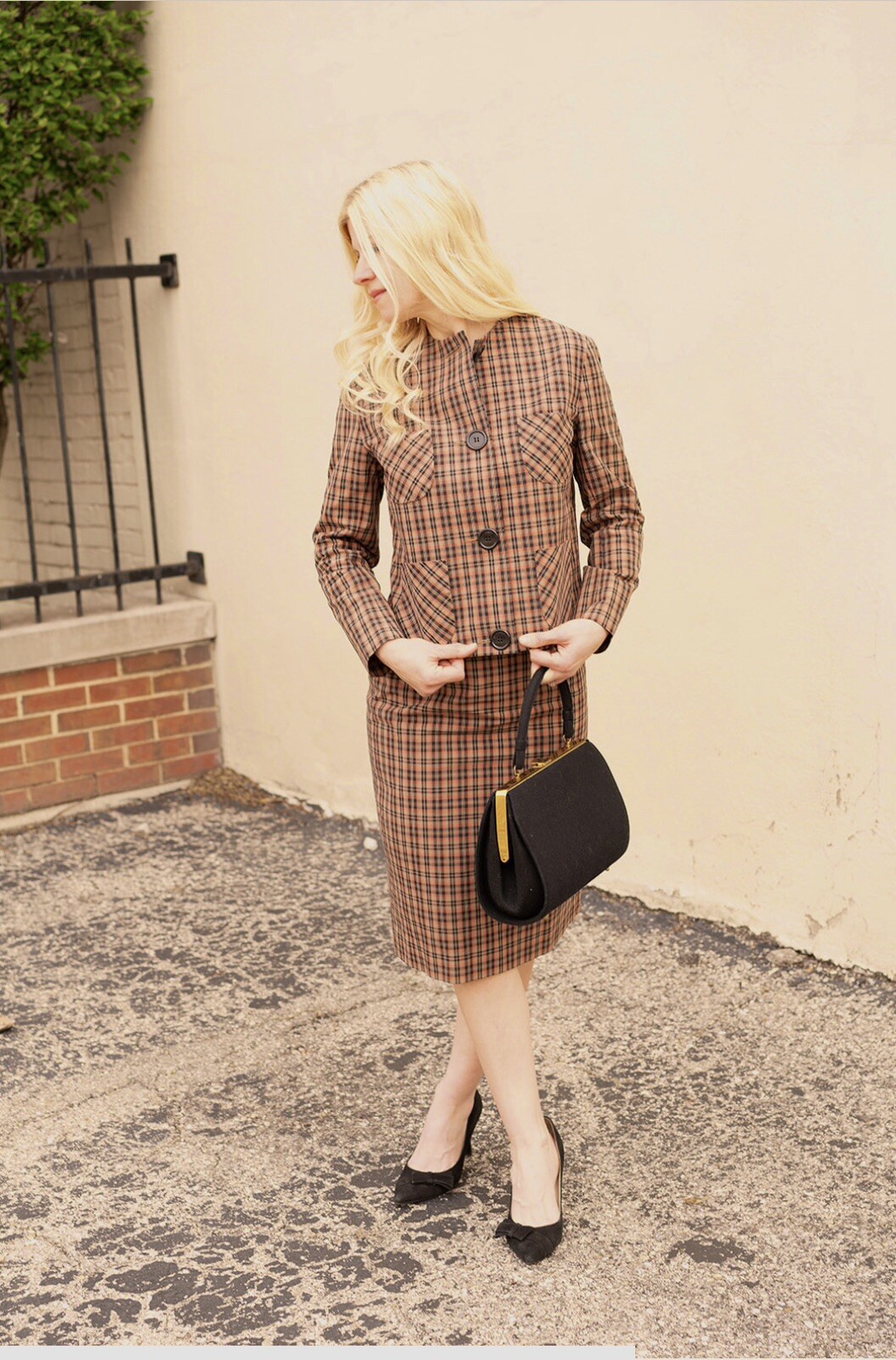 1960’s Plaid Country Set 2 Piece Skirt Set, XS